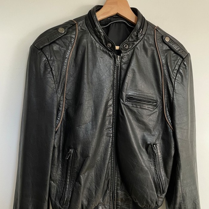 Rib Single Leather Blouson | Vintage.City 古着屋、古着コーデ情報を発信