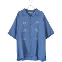 MONTE CARLO Blue Embroidery Shirt | Vintage.City 古着屋、古着コーデ情報を発信