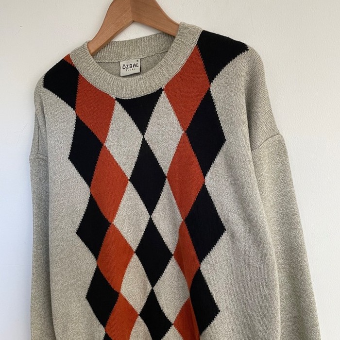 OZBAL Argyle Design P/O Knit | Vintage.City 古着屋、古着コーデ情報を発信