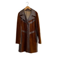Euro 70s Nubuck Leather Switching Coat | Vintage.City 古着屋、古着コーデ情報を発信