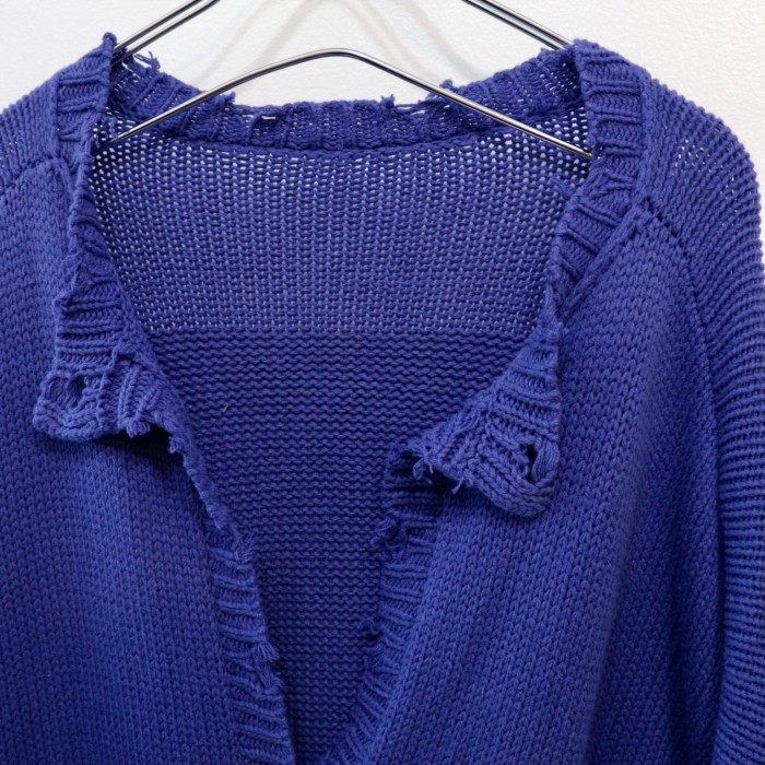 【broken cotton knit cardigan】 | Vintage.City 古着屋、古着コーデ情報を発信