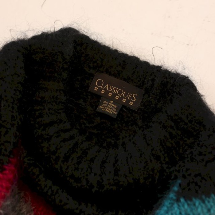 Patterned Mohair Wool Knit Sweater | Vintage.City 古着屋、古着コーデ情報を発信