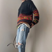 Itary Old benetton nordic mohair knit pullover | Vintage.City 빈티지숍, 빈티지 코디 정보