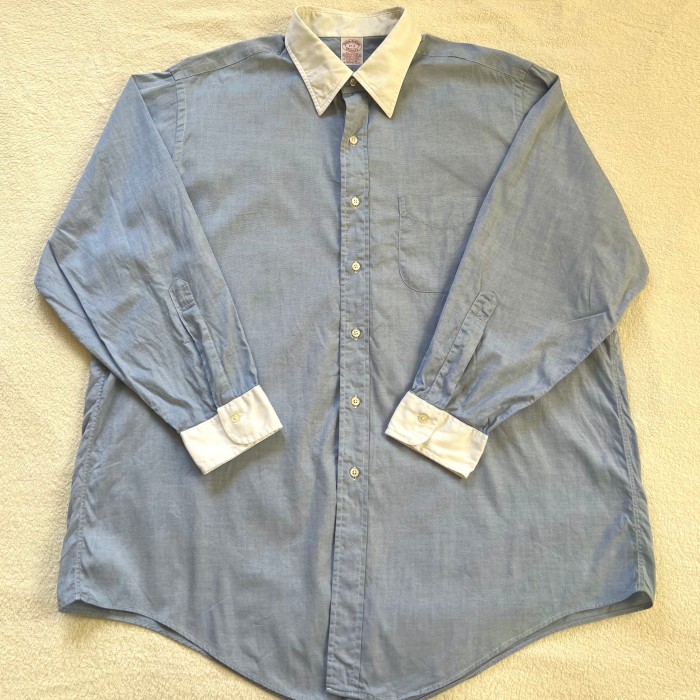 Brooks Brothers USA製 ブルックスブラザーズ クリレック 無地 長袖 シャツ ブルー 17 XL | Vintage.City 古着屋、古着コーデ情報を発信
