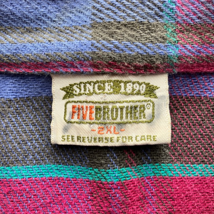 90s "FIVE BROTHER" flannel shirt  -2XL- | Vintage.City 빈티지숍, 빈티지 코디 정보