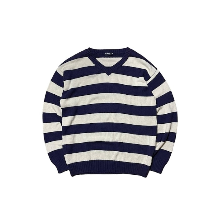 OLD UNIQLO boarder cotton knit | Vintage.City 古着屋、古着コーデ情報を発信