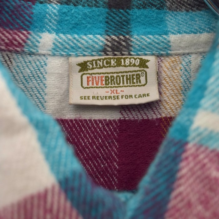 old " five brother " cotton flannel shirts | Vintage.City 古着屋、古着コーデ情報を発信