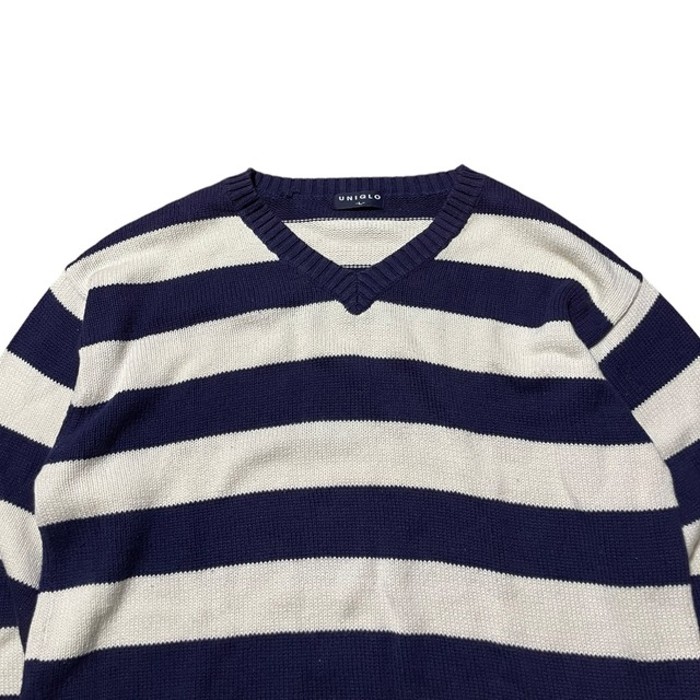 OLD UNIQLO boarder cotton knit | Vintage.City 古着屋、古着コーデ情報を発信