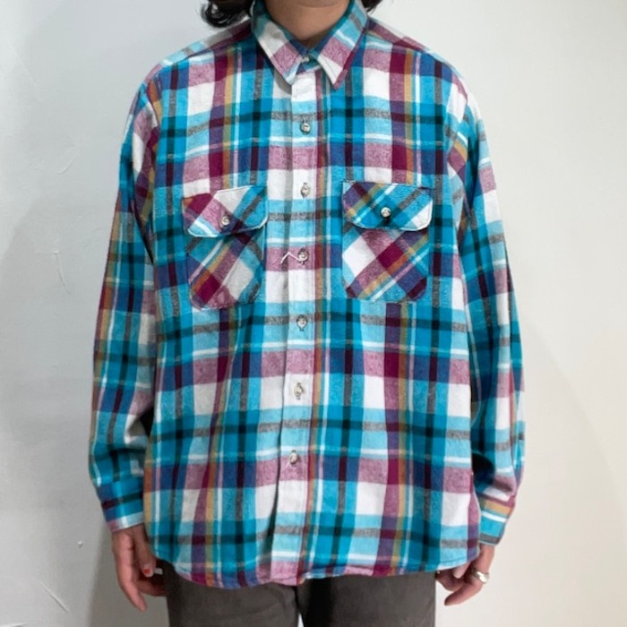 old " five brother " cotton flannel shirts | Vintage.City 古着屋、古着コーデ情報を発信