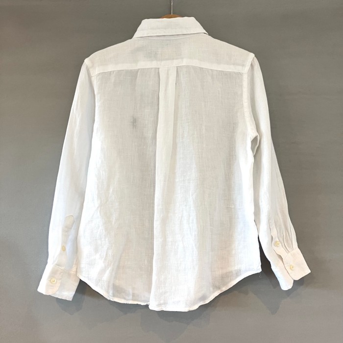Ralph Lauren ラルフローレン リネン BDシャツ 白 キッズ サイズ５ | Vintage.City 古着屋、古着コーデ情報を発信