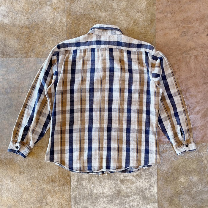 80's fivebrother ivory×navy flannel shirt | Vintage.City 古着屋、古着コーデ情報を発信