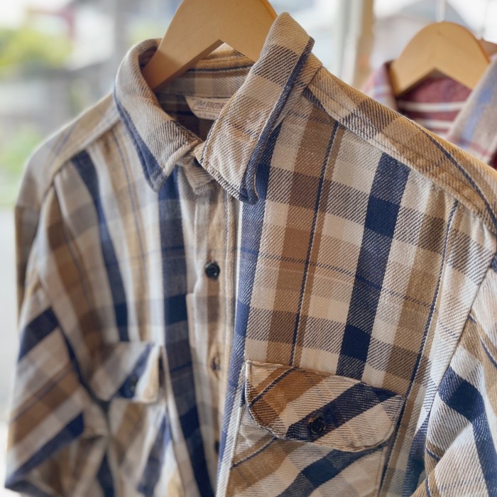 80's fivebrother ivory×navy flannel shirt | Vintage.City Vintage Shops, Vintage Fashion Trends