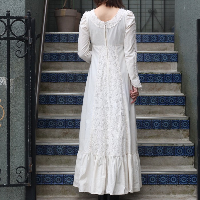 SPECIAL ITEM* 60's～70's GUNNE SAX LACE DESIGN LONG DRESS ONE