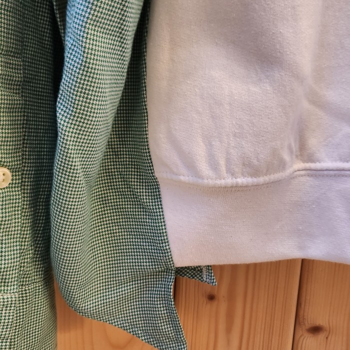 Polo Ralph Lauren　リメイクスウェット×シャツ刺繍ロゴ　白緑　XL | Vintage.City 古着屋、古着コーデ情報を発信