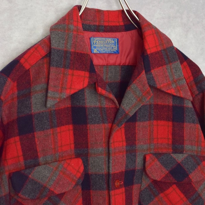 old " pendleton " wool open collar shirts | Vintage.City 古着屋、古着コーデ情報を発信