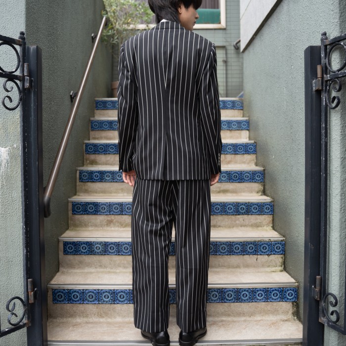BURBERRY LONDON ENGLAND STRIPE PATTERNED SET UP SUIT MADE IN ITALY/バーバリーロンドンイングランドストライプ柄セットアップスーツ | Vintage.City 古着屋、古着コーデ情報を発信
