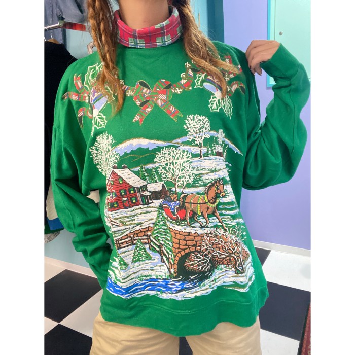 used／ Xmas country sweat | Vintage.City 古着屋、古着コーデ情報を発信