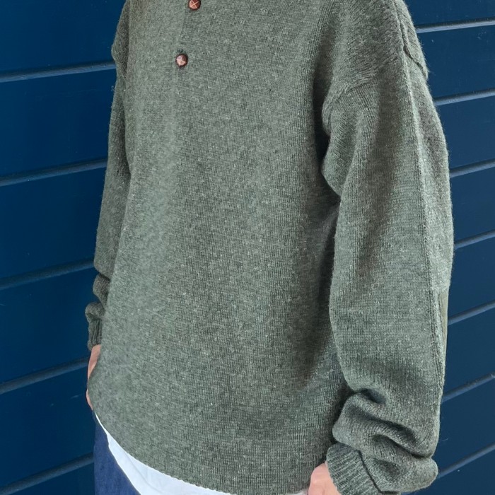 USED 90s Cabela’s Henryneck knit sweater | Vintage.City 古着屋、古着コーデ情報を発信