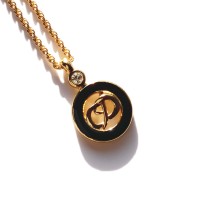 「Christian Dior」 Gold Tone × Black Enamel CD Logo Vintage Necklace | Vintage.City 빈티지숍, 빈티지 코디 정보