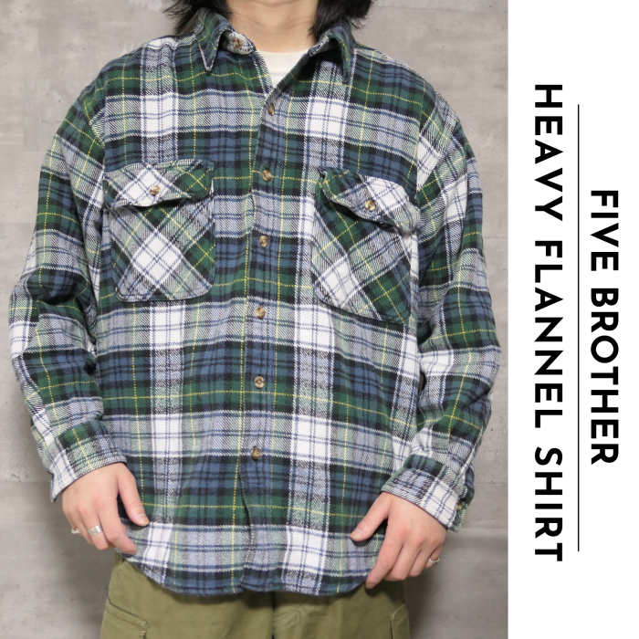 USED L Heavy weight flannel shirt -FIVE BROTHER- | Vintage.City 빈티지숍, 빈티지 코디 정보