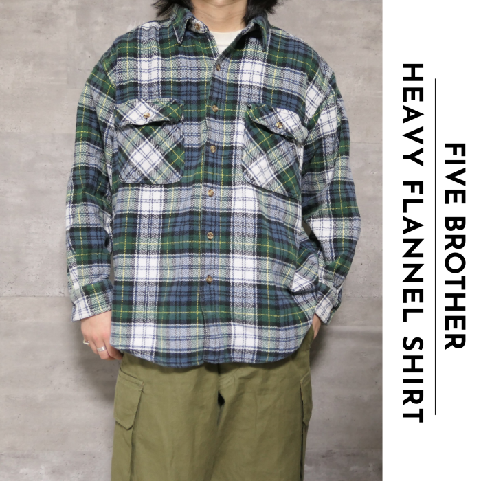 USED L Heavy weight flannel shirt -FIVE BROTHER- | Vintage.City 古着屋、古着コーデ情報を発信