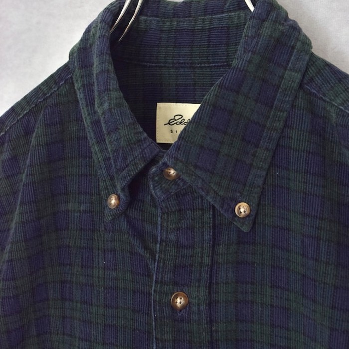 old “ eddie bauer " blackwatch pattern corduroy BD shirts | Vintage.City 古着屋、古着コーデ情報を発信