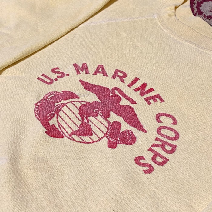 50s U.S. MARINE CORPS USMC 海軍 スウェット 染み込み-