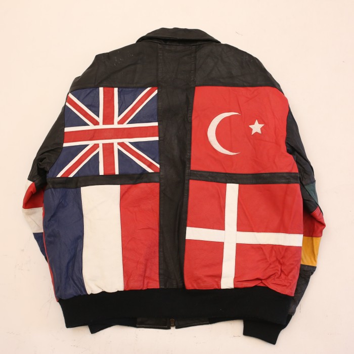 万国旗 レザー ジャケット National Flag Leather Jacket# | Vintage.City