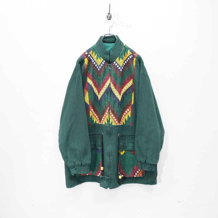 USA VINTAGE EMBROIDERY ETNIC DESIGN ZIP UP BLOUSON/アメリカ古着