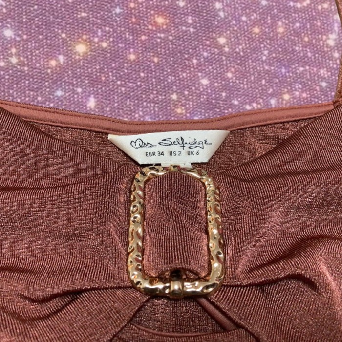 import"Miss Selfridge" gold square buckle detail cropped tops | Vintage.City 古着屋、古着コーデ情報を発信