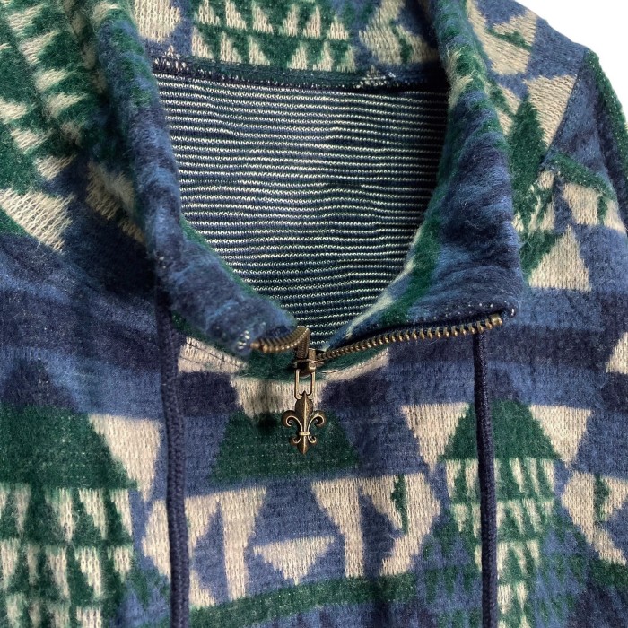 90s VENEZIA zip-up native pattern fleece | Vintage.City 빈티지숍, 빈티지 코디 정보