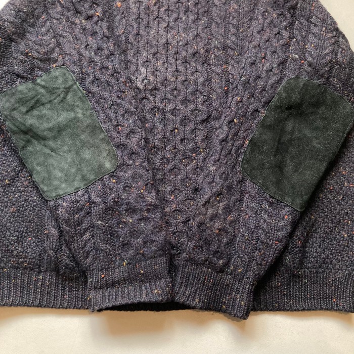 John Molloy hand knit “with nep&elbow patch” “made in Ireland🇮🇪“ アイルランド製ハンドニット ネップ混 エルボーパッチ付き | Vintage.City 古着屋、古着コーデ情報を発信