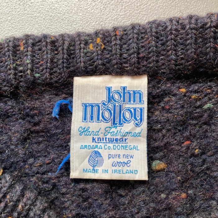 John Molloy hand knit “with nep&elbow patch” “made in Ireland🇮🇪“ アイルランド製ハンドニット ネップ混 エルボーパッチ付き | Vintage.City 古着屋、古着コーデ情報を発信