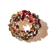 80s Vintage Christmas Wreath Brooch | Vintage.City 빈티지숍, 빈티지 코디 정보