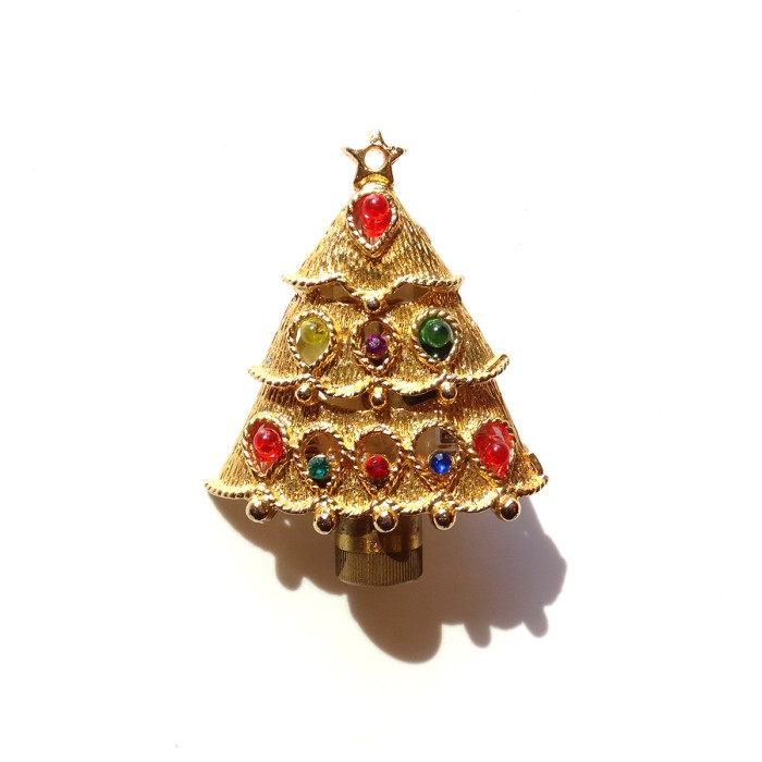 80s Vintage Christmas Tree Light Up Brooch | Vintage.City 古着屋、古着コーデ情報を発信