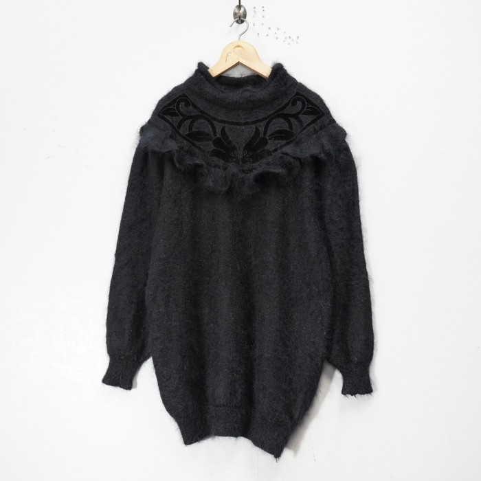 EU VINTAGE FRILL DESIGN MOHAIR KNIT MADE IN ITALY/ヨーロッパ古着フリルデザインモヘアニット | Vintage.City 古着屋、古着コーデ情報を発信