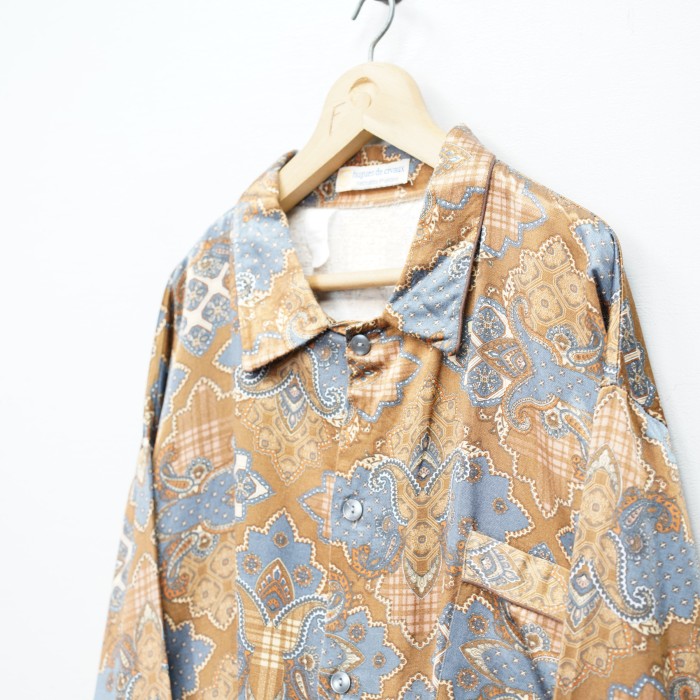 USA VINTAGE hugues de civaux PATTERNED ALL OVER DESIGN PAJYAMAS OVER SHIRT/アメリカ古着総柄デザインパジャマオーバーシャツ | Vintage.City 古着屋、古着コーデ情報を発信
