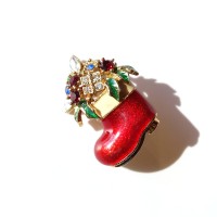 80s Vintage Christmas Boots × Poinsettia Brooch | Vintage.City 古着屋、古着コーデ情報を発信