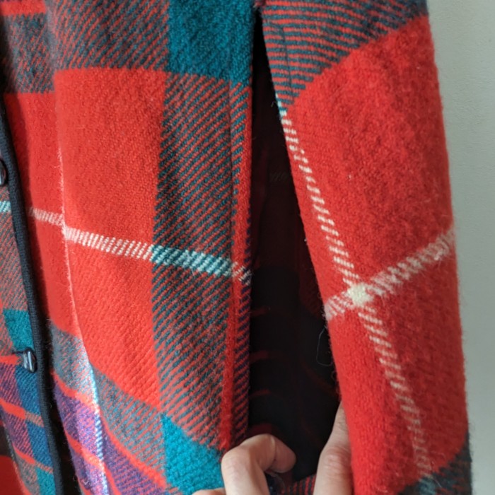Scotland vintage tartan check wool poncho | Vintage.City 古着屋、古着コーデ情報を発信