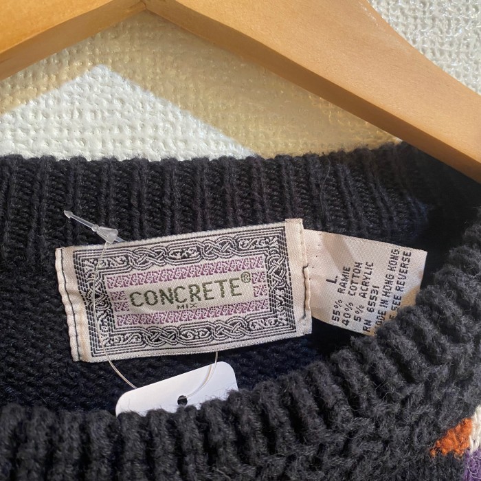 CONCRETE Multi Crazy Pattern Sweater | Vintage.City 古着屋、古着コーデ情報を発信