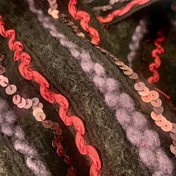 ミックス糸ストライプマフラー 黒 スパンコール リボン スカーフ | Vintage.City 빈티지숍, 빈티지 코디 정보