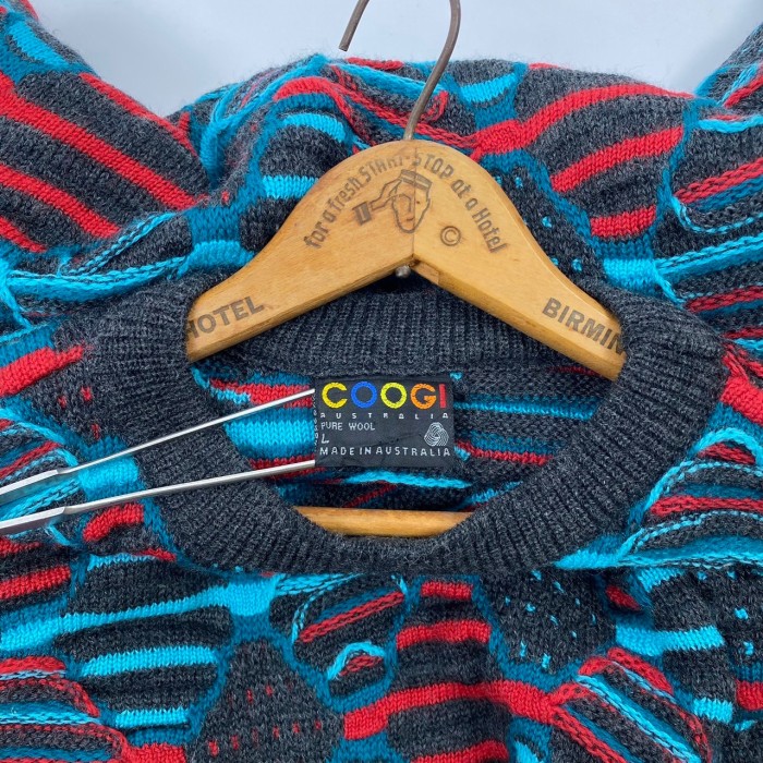 美品 希少デザイン】 90s COOGI knit クージーニット 立体3D編み