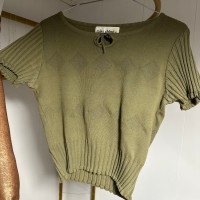 Miss Chloe Short Sleeve Knit Khaki | Vintage.City 빈티지숍, 빈티지 코디 정보