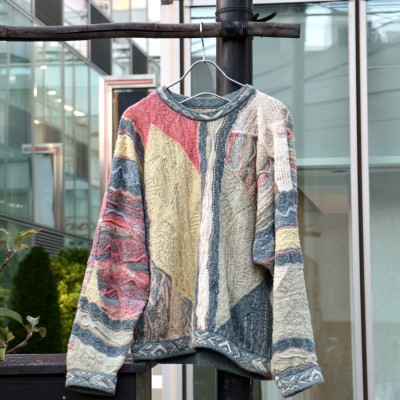 【"COOGI" pastel color marcerised cotton × linen 3D-knit】 | Vintage.City 古着屋、古着コーデ情報を発信