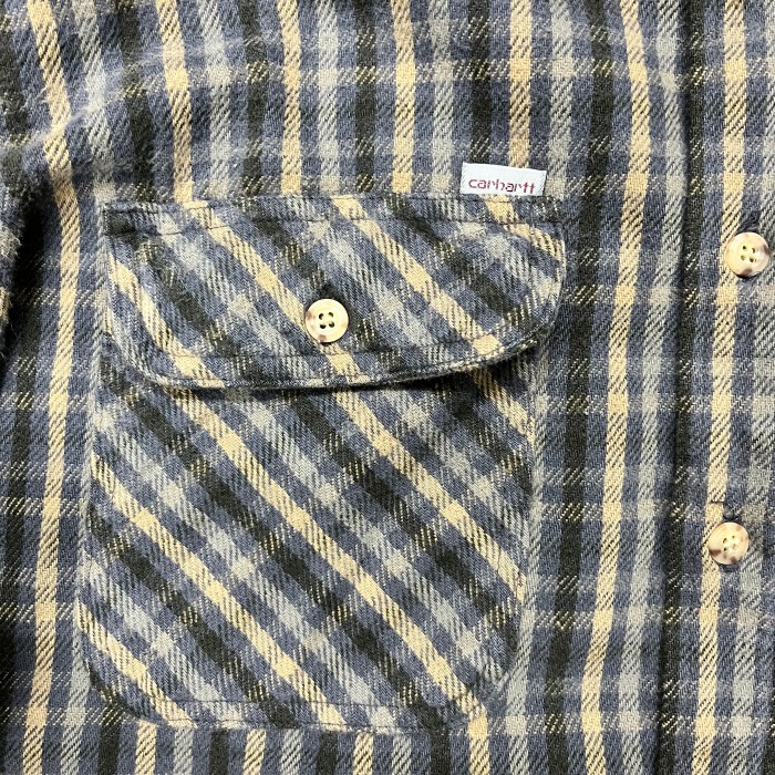 90'S CARHARTT ヘビーフランネル ワークシャツ チェック柄 (VINTAGE) | Vintage.City 빈티지숍, 빈티지 코디 정보