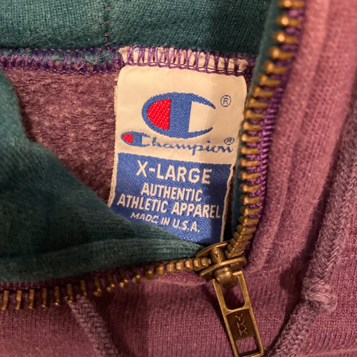 90’s Champion 1/4 ZIP PARKA (XL) パープルxブルー | Vintage.City 빈티지숍, 빈티지 코디 정보