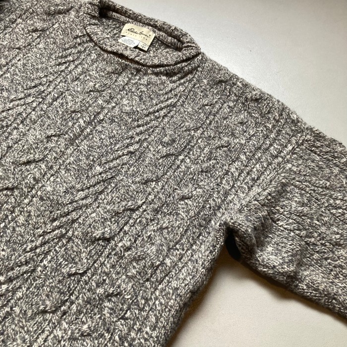 90s Eddie Bauer wool/cotton knit “made in USA🇺🇸” 90年代 エディバウアー ウールコットンニット アメリカ製 USA製 ごま塩 | Vintage.City 古着屋、古着コーデ情報を発信