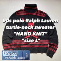 90s polo Ralph Lauren turtle-neck sweater “HAND KNIT” “size L” 90年代 ラルフローレン タートルネックセーター ハンドニット バッファロー柄 | Vintage.City 古着屋、古着コーデ情報を発信