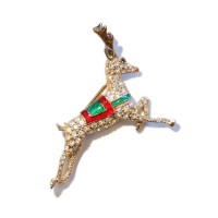 Christmas Reindeer Rhinestone Brooch | Vintage.City 빈티지숍, 빈티지 코디 정보
