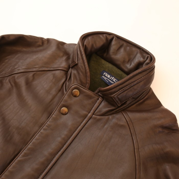 90's ノーティカ ダークブラウン ラムレザー コート Nautica Dark Brown Lamb Leather Coat# | Vintage.City 古着屋、古着コーデ情報を発信